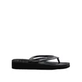 Havaianas Womens Wedge Flip Flops - 37 - Black, Black,Steel