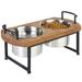 MyGift 2 Bowl Metal Elevated Feeder Wood (durable & stylish)/Metal/Stainless Steel (easy to clean) in Black/Brown/Gray | Wayfair WAYPET0071BRN