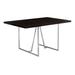 Latitude Run® Dining Table, 60" Rectangular, Kitchen, Dining Room, Metal, Laminate, Chrome, Contemporary Wood/Metal in Brown | Wayfair