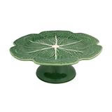 Bordallo Pinheiro Cabbage Cake Stand Earthenware, Wood in Green | 5.12 H x 12.2 W in | Wayfair 65000715
