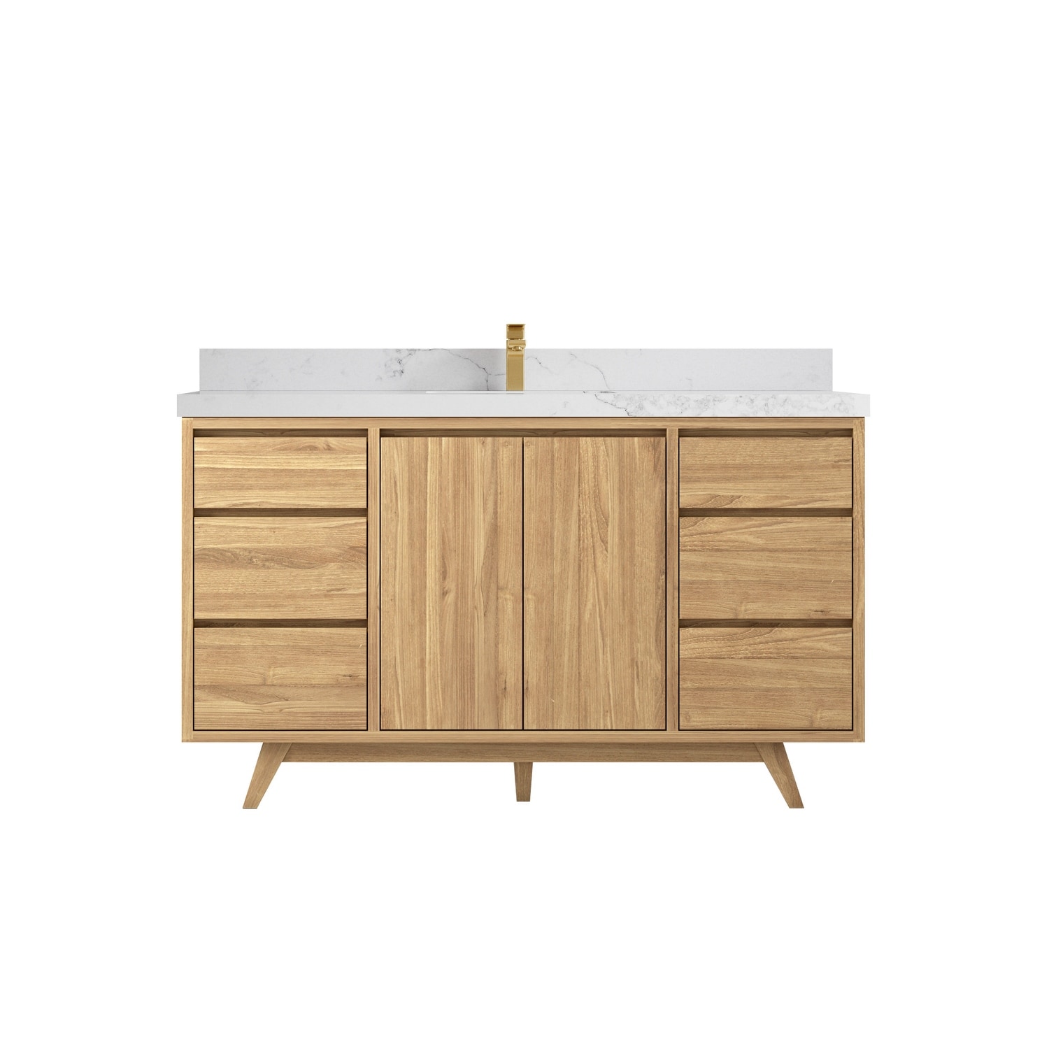 Willow Collections 60 in. W x 22 in. D Madison Teak Single Sink Bathroom Vanity with Countertop