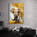 Hokku Designs Walking Elephant - Unframed Print on Canvas in Brown/Yellow | 24 H x 16 W x 1.5 D in | Wayfair D7162EC755EF428590FEB08F7C43F23D