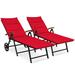 Wildon Home® Hamblen 73" Long Reclining Single Chaise w/ Cushions Metal/Wicker/Rattan in Brown | 29.5 H x 27.5 W x 73 D in | Outdoor Furniture | Wayfair