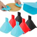 Grusce Fan-Shaped Silicone Funnel for Filling Bottles Collapsible Funnel for Kitchen Use Anti-scalding dishes heat insulation clip for Water Bottle Liquid Transter Food Grade Funnel