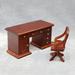 Mairbeon Wooden 1/12 Scale Retro Dollhouse Writing Desk Chair Set Miniature Furniture for Decor