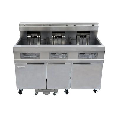 Frymaster 31814EF 208/3 Commercial Electric Fryer - (3) 60 lb Vats, Floor Model, 208v/3ph, Stainless Steel