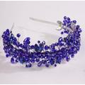 Royal Blue Bridal Headband, Tiara, Wedding Hair Piece, Rhinestone Hairband, Bride Accessories