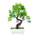 Artificial Plants Fake Bonsai Tree Potted Faux Japanese Cedar Bonsai Simulation Fake Plant Artificial Bonsai Tree for Greenery Office Home DÃ©cor Indoor Desktop Display