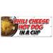 36 x96 CHILI CHEESE HOT DOG IN A CUP BANNER SIGN all beef franks snack food