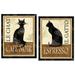 Gango Home Decor Brown and Black El Gato Cat Coffee Adult Kitchen Decor; 2 - 11 x 14 Unframed Posters