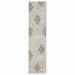 HomeRoots 508492 2 x 8 ft. Gray & Ivory Geometric Power Loom Stain Resistant Runner Area Rug
