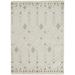 HomeRoots 5 x 8 ft. Ivory Tan & Silver Wool Geometric Hand Tufted Handmade Stain Resistant Rectangle Area Rug