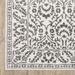 HomeRoots 507938 2 x 8 ft. Gray & White Floral Power Loom Stain Resistant Runner Area Rug