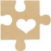 Unfinished Wood Puzzle Piece Heart Shaped Picture Frame 12 x 12 Inches with 4-1/4 x 3-1/2 Picture Slot Connectable Timeline Wall Plaqu DIY Craft DÃ©cor by Woodpeckers