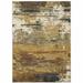 HomeRoots 8 x 11 ft. Gold Brown Rust Gray Blue & Beige Abstract Power Loom Stain Resistant Rectangle Area Rug