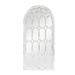 Parisloft Farmhouse Arched Windowpane Wood Wall Mirror Distressed White 47.25 inch H