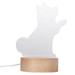 1pc 3D LED Light Lamp Desk Lamp Bedside Lamp Solid Wood Base Cartoon Shape Design for Decor (Button Switch Akita Dog)