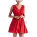 Madewell Dresses | Madewell Magnolia Tie Back Mini Dress Womens L Floral Red Sleeveless Vneck G4934 | Color: Red | Size: L