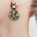 J. Crew Jewelry | J.Crew Vintage Gold Plated Faceted Crystals Flower Drop Sign Earrings | Color: Gold | Size: Os
