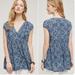 Anthropologie Tops | Anthropologie Vanessa Virginia Babydoll Boho Tunic Top | Color: Blue/White | Size: S