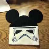 Disney Accessories | Disney Parks Star Wars Stormtrooper Mickey Ears Knit Beanie Hat | Color: Black/White | Size: Os