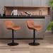 Swivel Height Adjustable PU Bar Stools Set of 2