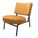 Cid 24 Inch Modern Accent Chair, Curved Back, Angled Metal Legs, Orange - 28.3 L x 23.6 W x 32.3 H Inches