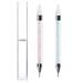 2 Piece Dual-Ended Nail Rhinestone Picker Wax Tip Pencil Nail Art Gem Pick Up Tool Rhinestone Picker Pen Dotting Pen Applicator Tool for Nail Rhinestones Beads Jewel Diamond(Pink and Blue)