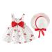 Fsqjgq Spring Outfits Toddler Baby Girl Clothes Sleeveless Princess Dresses Hat Baby Girls Outfits Dot Kids Toddler Bow Girls Outfits&Set Size 10 Red