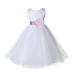 Ekidsbridal White Tulle Rattail Edge Flower Girl Dress Pretty Princess Formal Evening Elegant Mini Bridal Gown for Wedding 829S 6