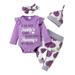 WIBACKER Baby Girls Ruffle Long Sleeve Romper Pants 4PCS Rose Floral Cute Outfits Clothes