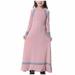VerPetridure Toddler Girl Dresses Clearance Long Sleeve Casual Dresses for Girls Muslim Long Dress Medium Big Girls Long Sleeve V Neck Colorblock Dress
