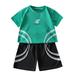 Fsqjgq Toddler Clothes for Girls Toddler Baby Girl Clothes Toddler Children Kids Children s Short Sleeved Suit Running Sportswear Casual Clothes for Boys Girls Tshirt Shorts Two Piece Su
