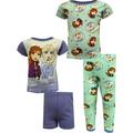 Disney Girls Disney Frozen II Elsa and Anna 4 Piece Cotton Toddler Pajama Set (2T)