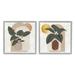 Stupell Industries Potted Plant Leaves Geometric Shapes 2 Piece Framed Giclee Art Set By Janet Tava in Brown/Green | 12 H x 12 W x 1.5 D in | Wayfair