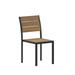 17 Stories Commercial Grade Armless Stackable Patio Side Chair w/ Faux Teak Poly Slats & Metal Frame in Black | 32.75 H x 15.75 W x 18 D in | Wayfair