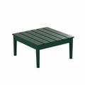WestinTrends Ashore Outdoor Coffee Table 32 Inch All Weather Poly Lumber Adirondack Patio Coffee Table Square Low Table Dark Green