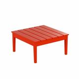 WestinTrends Ashore Outdoor Coffee Table 32 Inch All Weather Poly Lumber Adirondack Patio Coffee Table Square Low Table Red