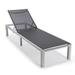 LeisureMod Marlin Patio Chaise Lounge Chair Poolside Outdoor Chaise Lounge Chairs for Patio Lawn and Garden Modern White Aluminum Suntan Chair with Sling Chaise Lounge Chair (Black)