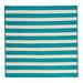 10 Turquoise Blue and White Square Braided Area Rug