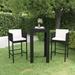 3 Piece Patio Bar Set with Cushions Poly Rattan Black Outdoor Furniture Sets