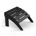 Folding Adirondack Ottoman HDPE Outdoor Adirondack Chair Footrest for Outside Indoor 19.7in W Black