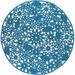 Mark&Day Outdoor Area Rugs 8ft Round Summerville Modern Indoor/Outdoor Bright Blue Area Rug (8 Round)