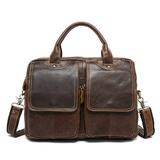 Men s Bag Genuine Leather Men s Briefcases Laptop Bag Leather Totes Bag Document Bag Office Bags for Men Messenger Bags Men s Handbag