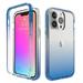 Mantto iPhone 12 Pro Max Case 360 Full Body Cover Clear Bumper Protection Case - Shock Proof edges Slim Hybrid Back Silicone Rubber TPU Bumper Gradient Phone Case for iPhone 12 Pro Max - Blue