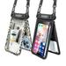 MSHUN Waterproof Phone Pouch Floating Phone Pouch Double Space Waterproof Phone Case for iPhone 14/13/12/11 Pro Max/Pro/8 Plus Galaxy S22/S21/S20/S10/Note 20/10 - Detachable Lanyard - Leopard Print