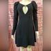 Free People Dresses | Free People Women's Small Black Tunic Dress Keyhole Long Sleeve Wednesday Addams | Color: Black | Size: S