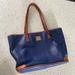 Dooney & Bourke Bags | Dooney & Burke Pebble Leather Blue Tote Good Condition | Color: Blue/Brown | Size: Os