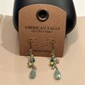 American Eagle Outfitters Jewelry | American Eagle Genuine Stone Bead Drop Earrings | Color: Green/Silver | Size: 2”