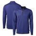 Men's Cutter & Buck Royal Florida Gators Swinging Gator Big Tall Virtue Eco Pique Micro Stripe Recycled Quarter-Zip Pullover Top